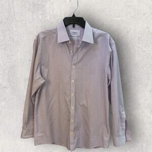 Charles Tyrwhitt Men’s Check Button-Up Shirt 16.5/34 Classic Work Casual